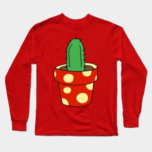 Cactus in Spotted Pot Long Sleeve T-Shirt